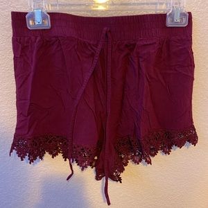 maroon shorts